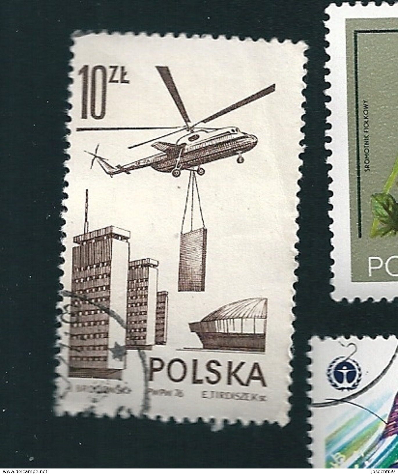 N° 56 PA56 Contemporaine De L'aviation (10) Hélicoptère MI-6  Timbre  Pologne Oblitéré   Polska 1976 - Oblitérés