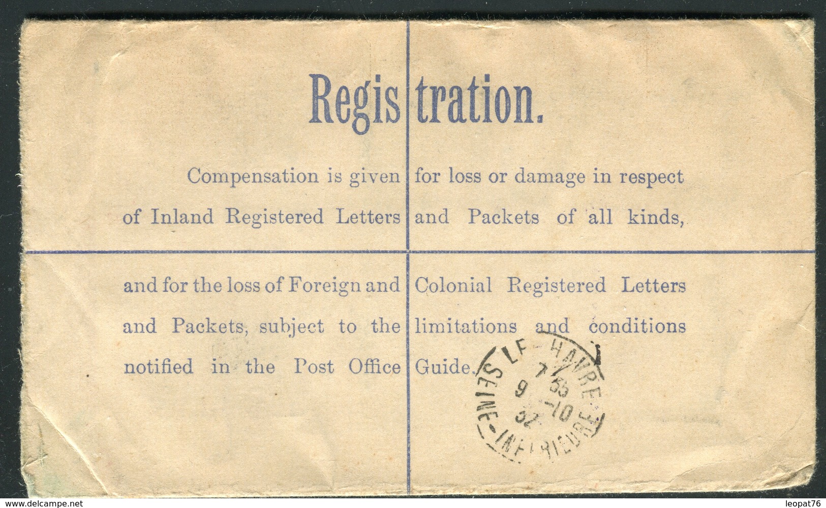 Grande Bretagne - Entier Postal En Recommandé De Londres Pour Le Havre En 1932  Ref F340 - Entiers Postaux