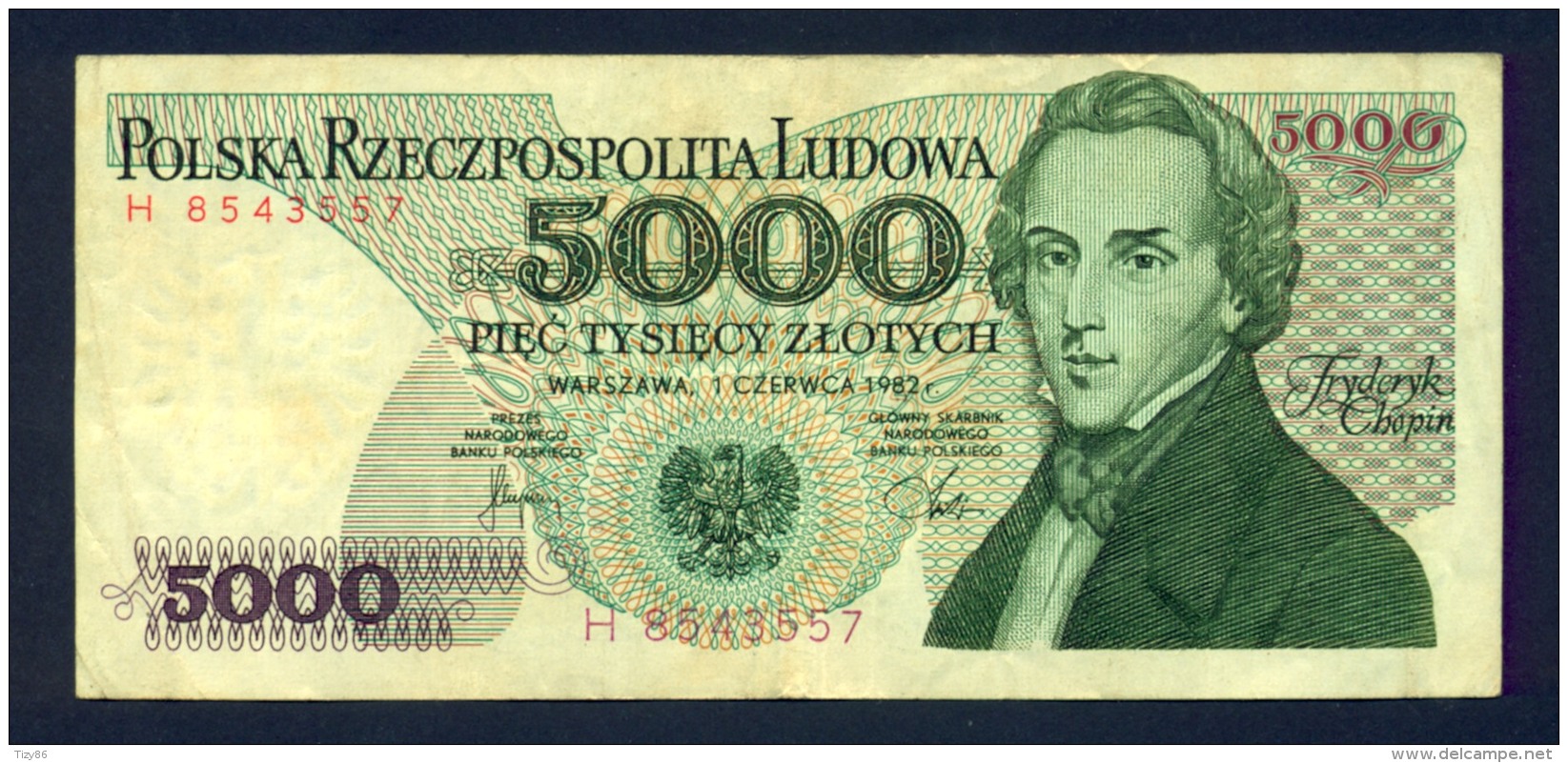 Banconota Polonia 5000 PIEC TYSIECY ZLOTYCH 1982 Circolata - Pologne