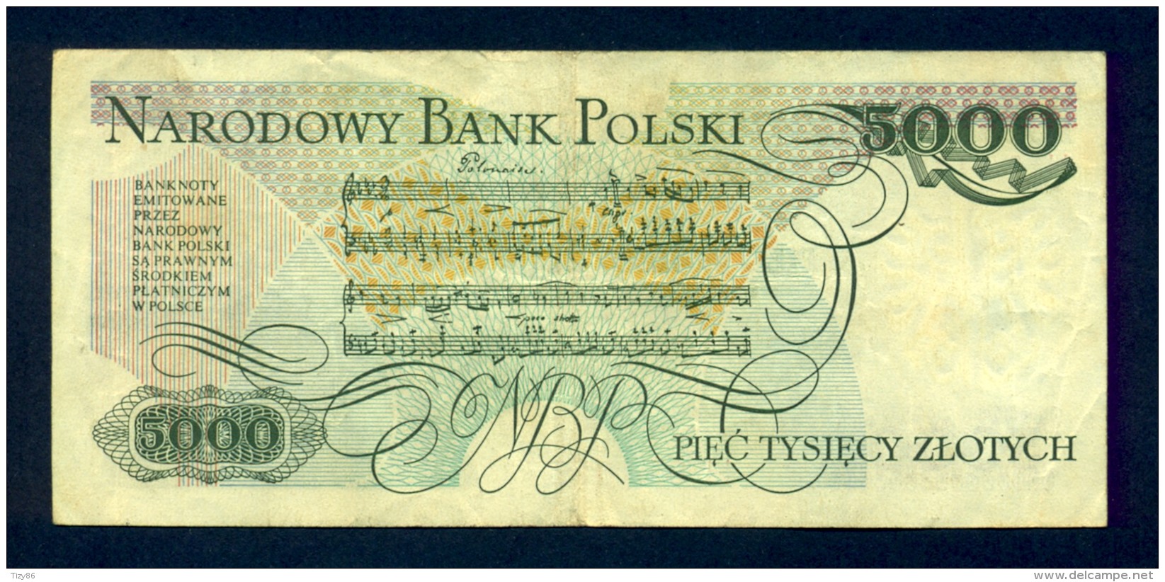 Banconota Polonia 5000 PIEC TYSIECY ZLOTYCH 1982 Circolata - Polen