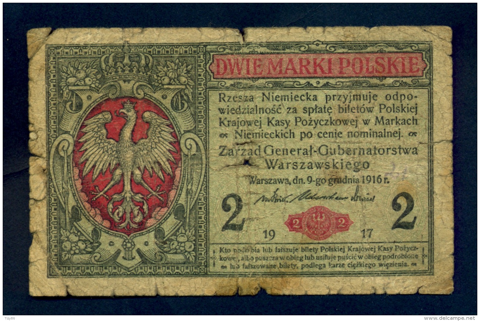 Banconota Polonia 2 MARKI 1917 MB - Poland