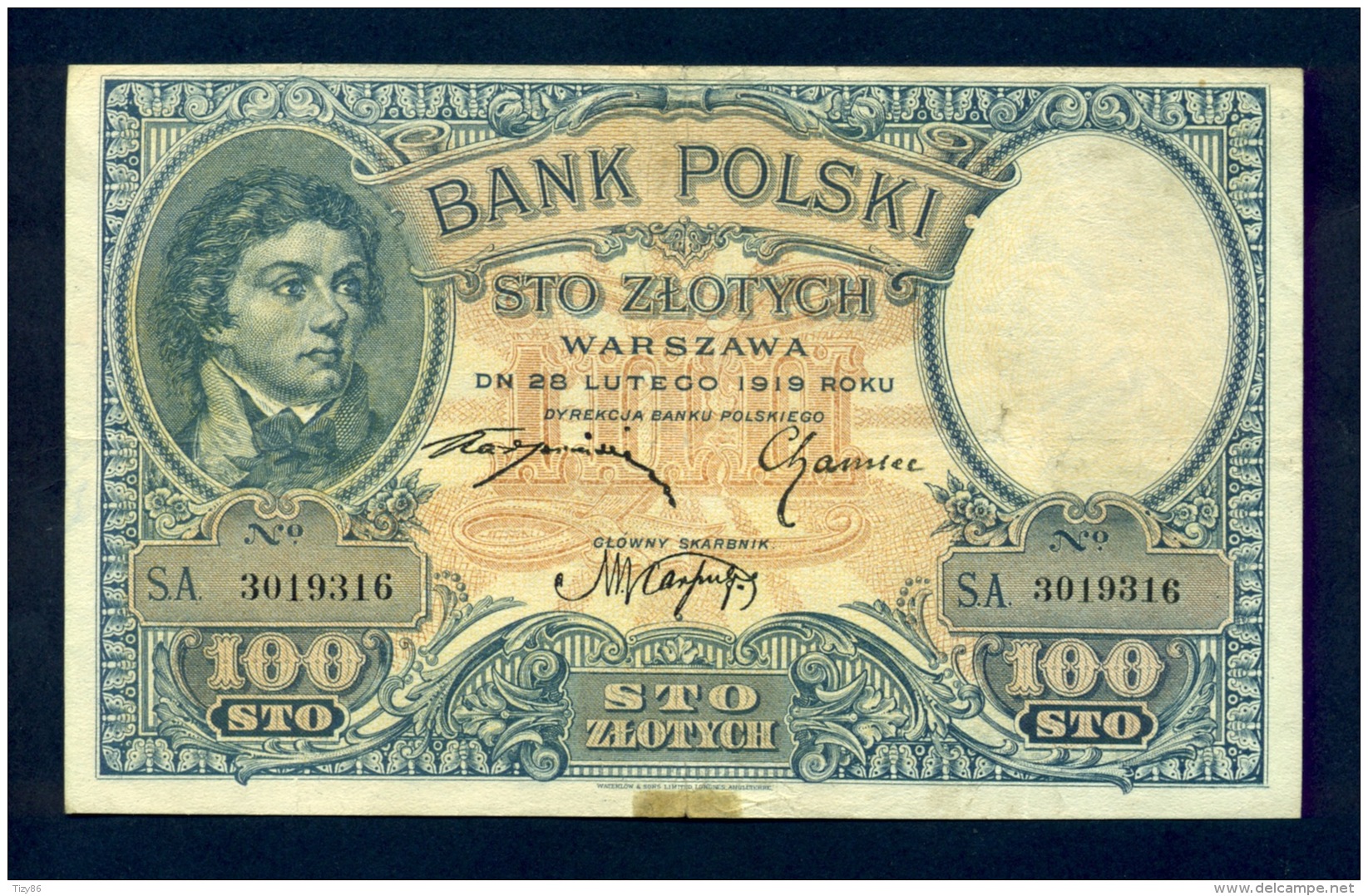 Banconota Polonia 100 Sto Zlotych 1919 SPL - Pologne