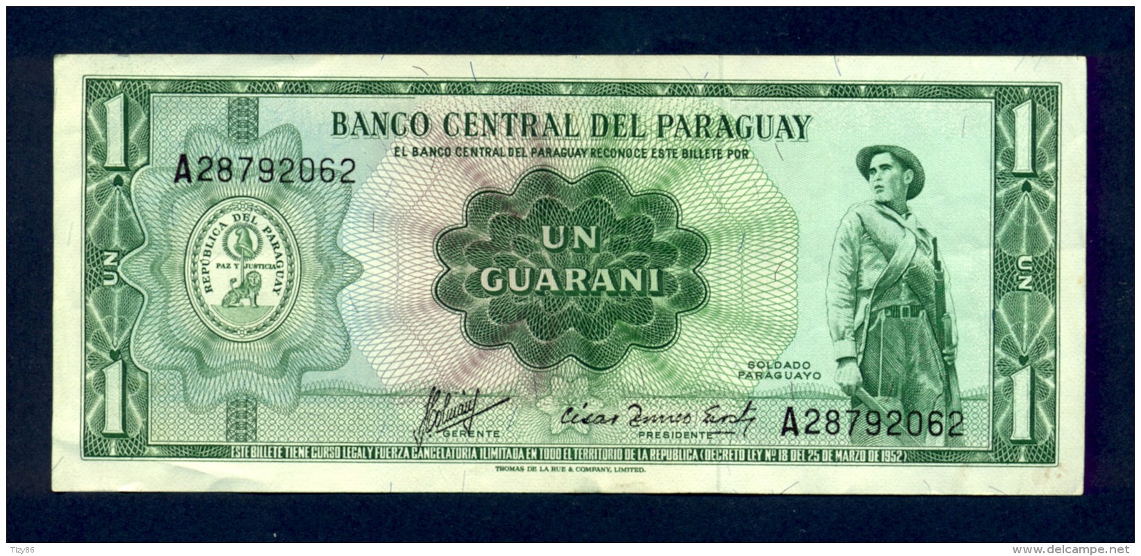 Banconota Paraguay 1 Guarani 1952 - Paraguay