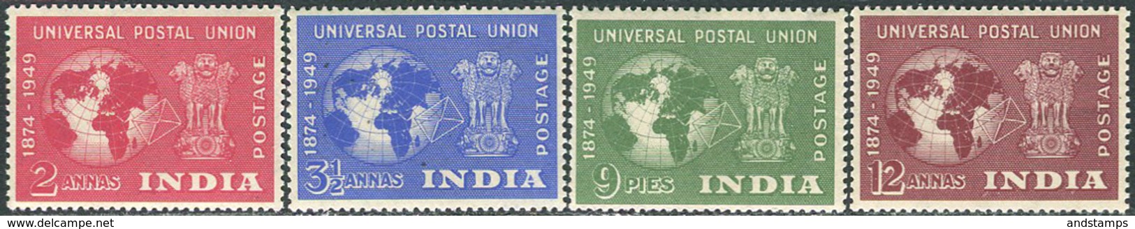 India 1949. Michel #207/10 MNH. 75 Jahre Weltpostverein. (Ts15) - Ongebruikt