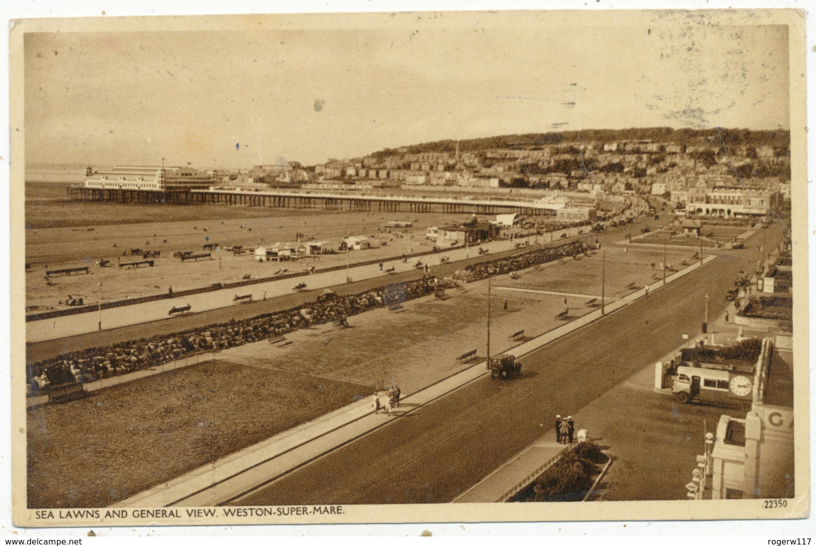 Sea Lawns And General View, Weston-super-Mare, 1952 Postcard - Weston-Super-Mare