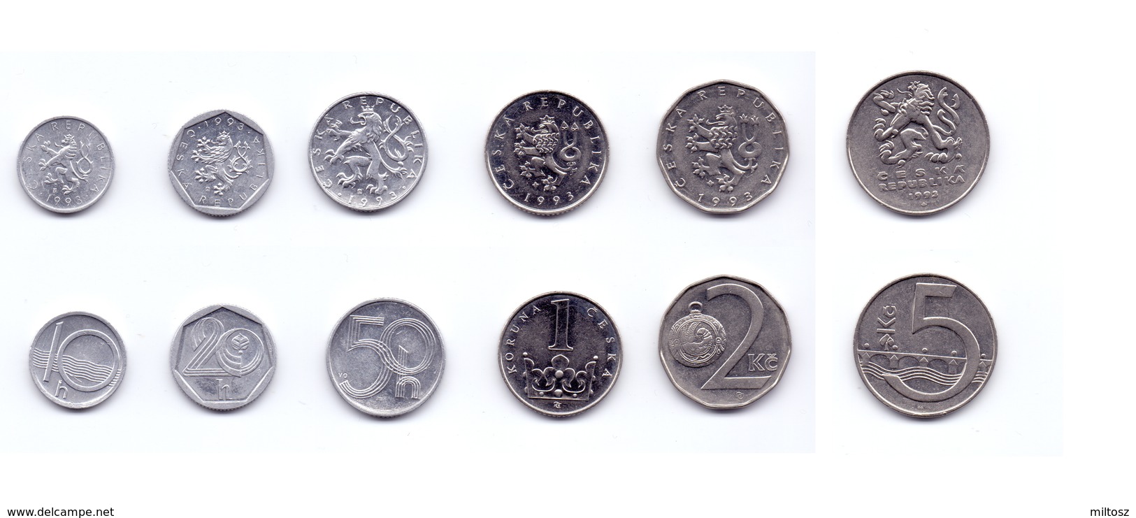 Czech Republic 6 Coins Lot 1993 - Tchéquie