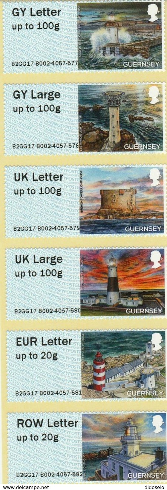 Guernsey - 2017 - Set Of Lighthouse Stamps - Self Adhesive -MNH (**) - Leuchttürme