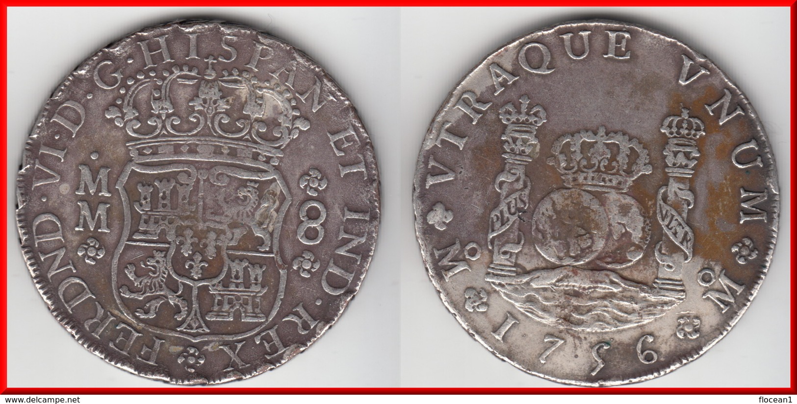 **** MEXIQUE - MEXICO - 8 REALES 1756 MM FERDINAND VI - ARGENT - SILVER **** EN ACHAT IMMEDIAT ! - Mexico