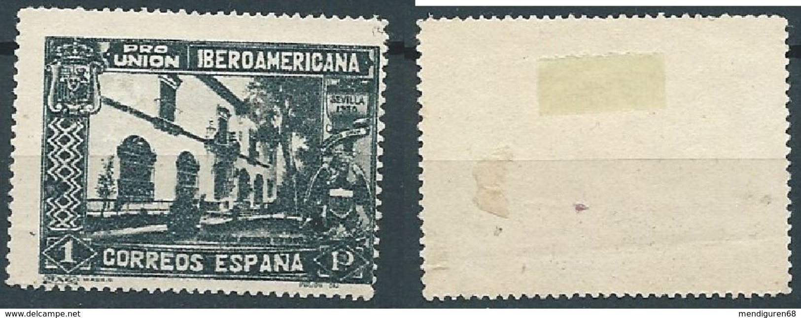 ESPAGNE SPANIEN SPAGNA SPAIN ESPAÑA 1930 EXPOSICION IBEROAMERICANA 1 Pta ED 578 YV 469 MI 549 SG 639 SC 445 - Used Stamps