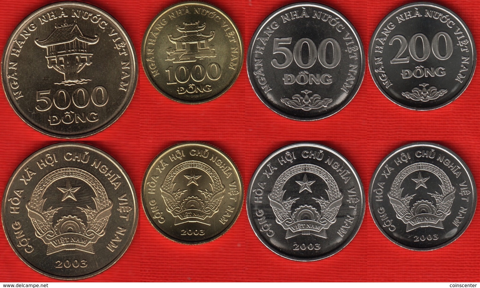 Vietnam Set Of 4 Coins: 200 - 5000 Dong 2003 UNC - Viêt-Nam