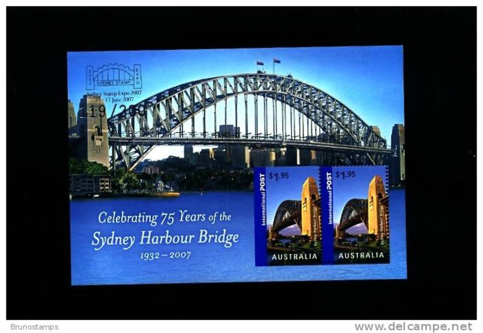 AUSTRALIA - 2007 SYDNEY HARBOUR BRIDGE MS OVPT SYDNEY STAMP EXPO IN SILVER MINT NH - Blocks & Kleinbögen