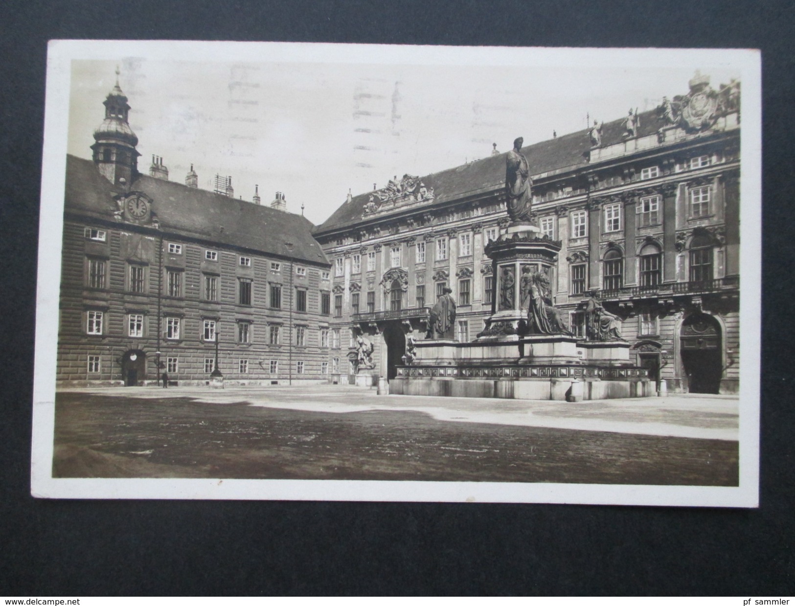 AK Österreich 1931 Nr. 452 MeF Wien I. Innerer Burgplatz Mit Denkmal Kaiser Franz. Echtfoto - Vienna Center