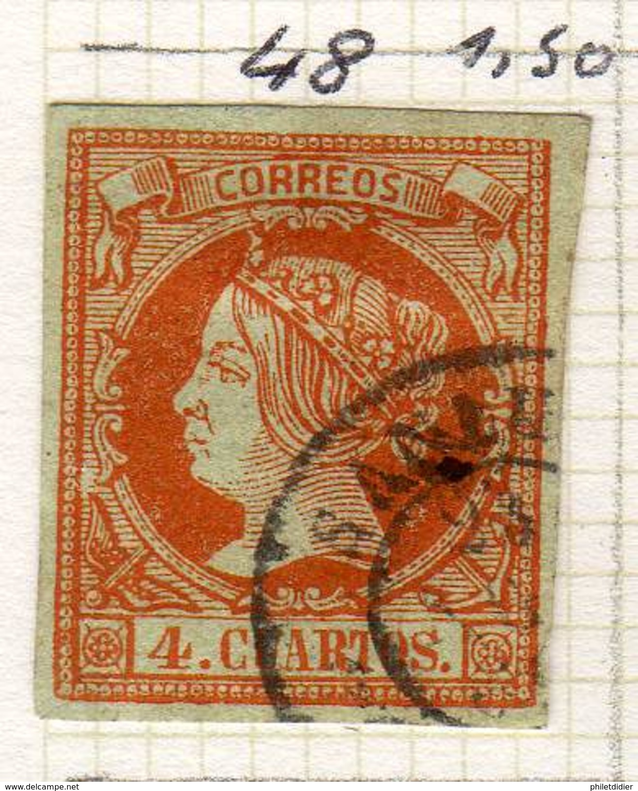 ESPAGNE - ANCIENNE COLLECTION SUR CHARNIERE - YT N° 48 COTE 1.50 &euro; - Used Stamps