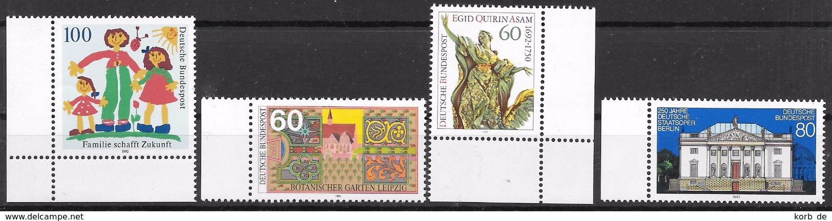 Bund 1992 / MiNr.   1621 , 1622 , 1624 , 1625  Ränder    ** / MNH   (e579) - Ungebraucht