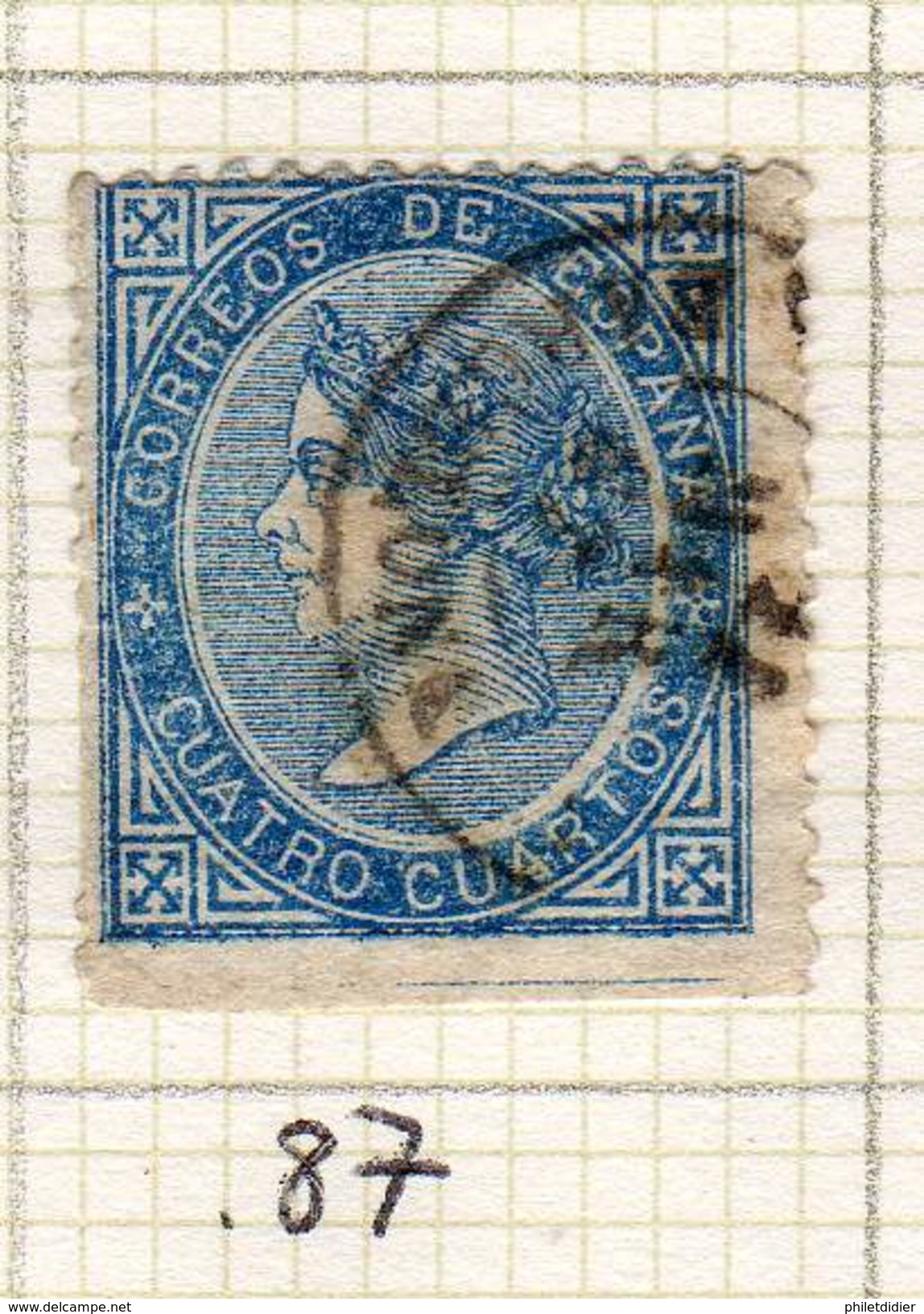 ESPAGNE - ANCIENNE COLLECTION SUR CHARNIERE - YT N° 87 COTE 1.25 &euro; - Used Stamps