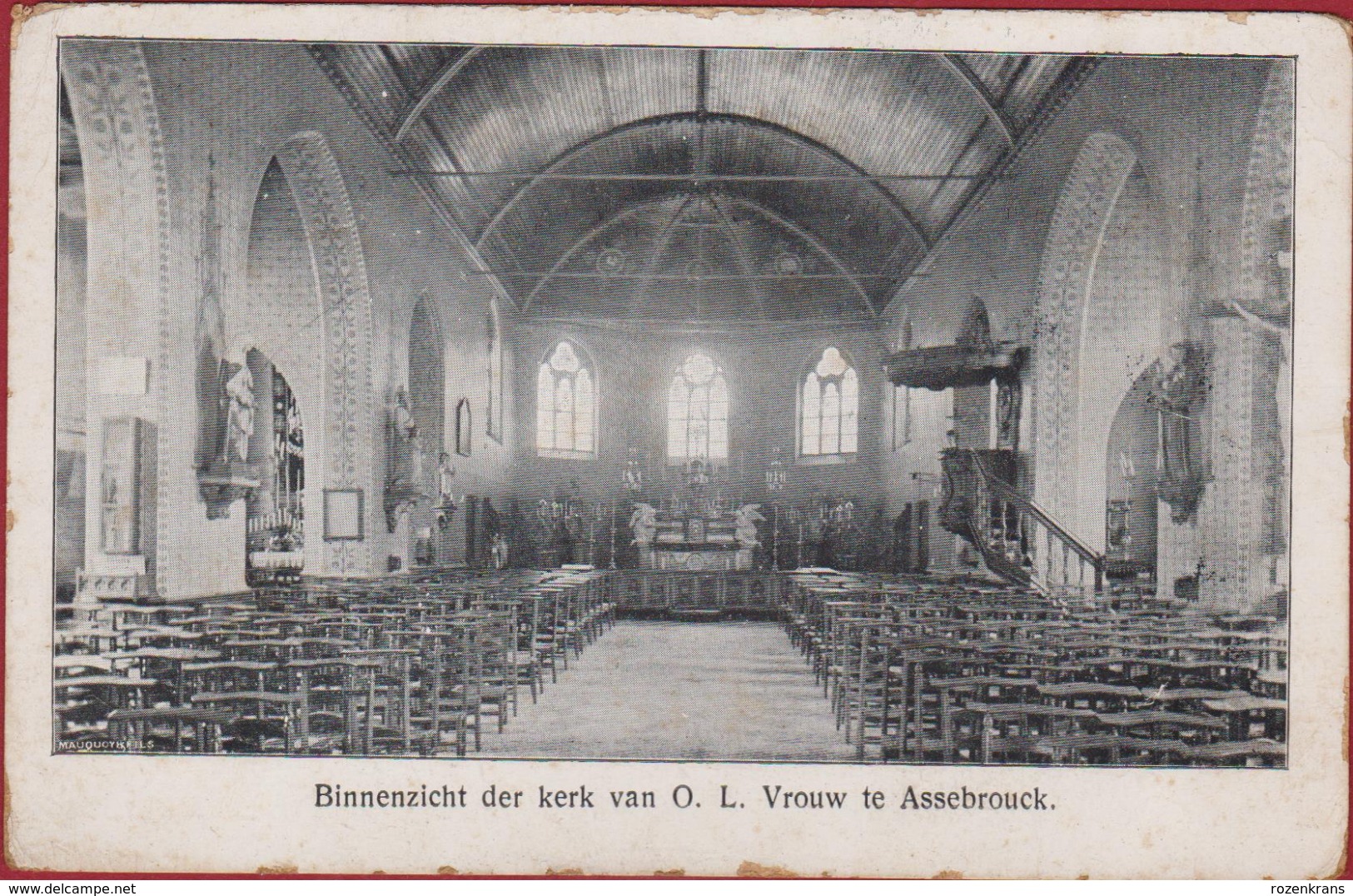 Assebroek Assebrouck Binnenzicht Der Kerk Van OLV OL Vrouw Brugge ZELDZAAM - Brugge