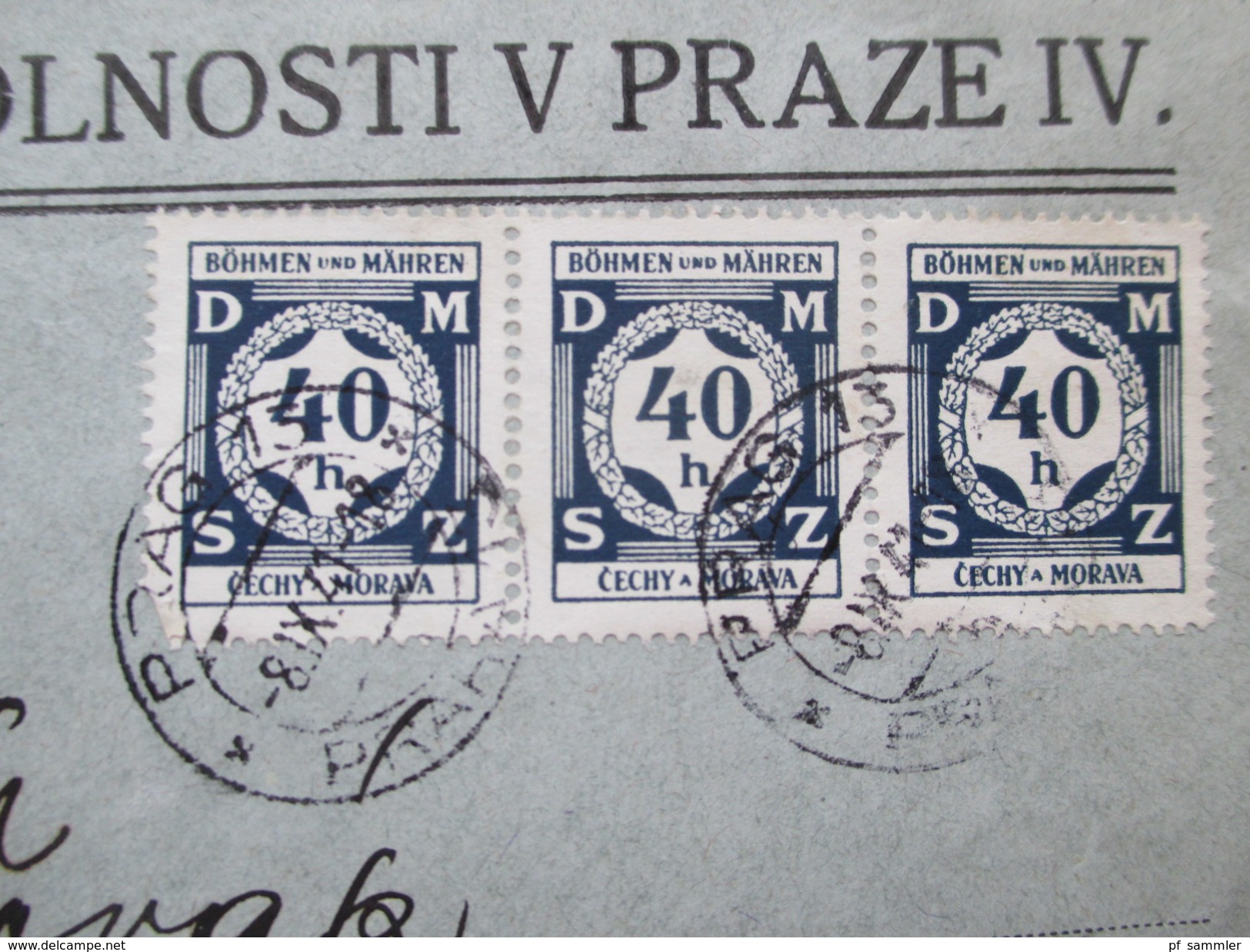 Deutsches Reich Böhmen Und Mähren 1941 Dienst Nr. 2 MeF Ministerstvo Spravedlnosti V Praze IV - Lettres & Documents