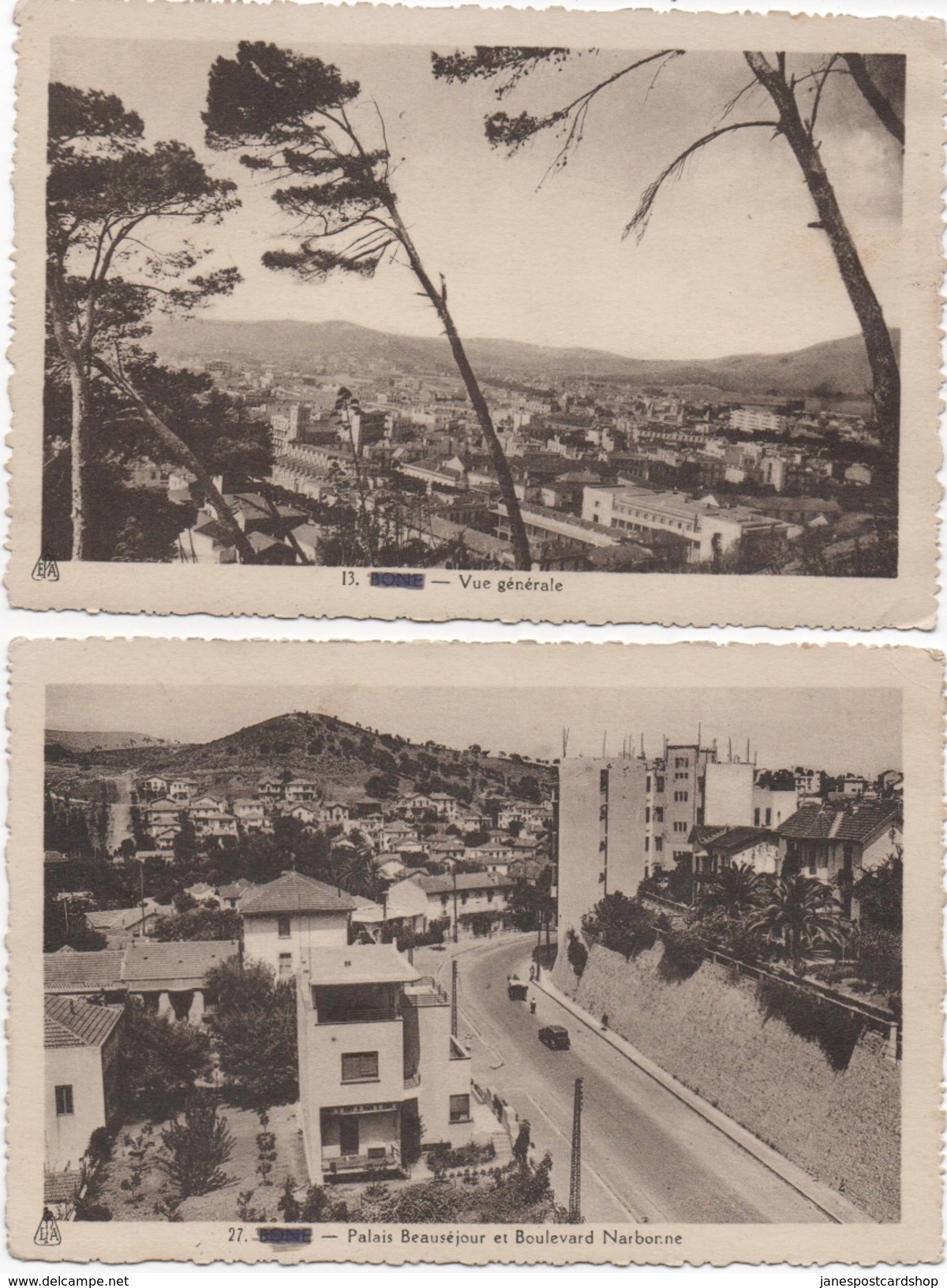 TWO POSTCARDS - BONE - FRENCH NORTH AFRICA - C1939-1945 - Unposted - Unclassified