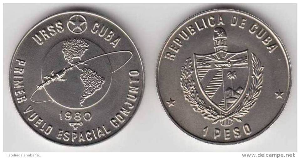 1980-MN-100 CUBA 1$ 1980. SPACE COSMOS FLIGHT . UNC. CU-NI - Cuba