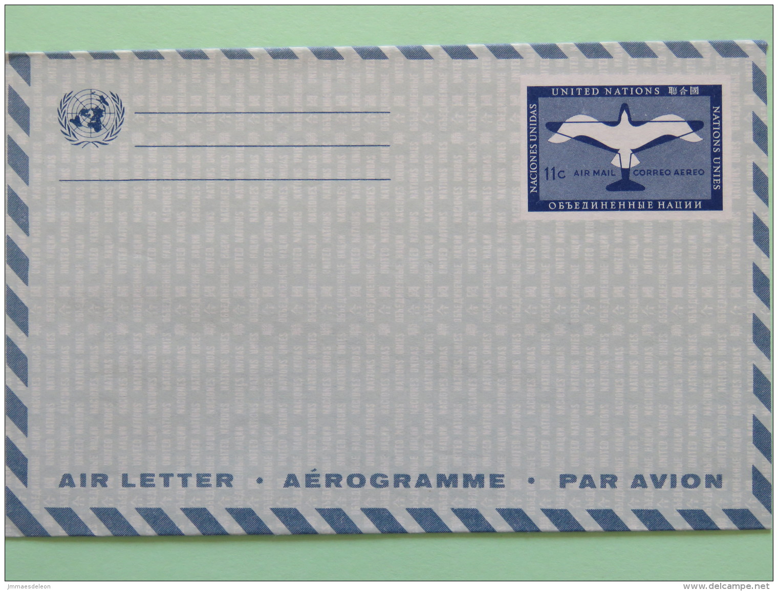 United Nations (New York)  Aerogramme Bird 11c - Covers & Documents