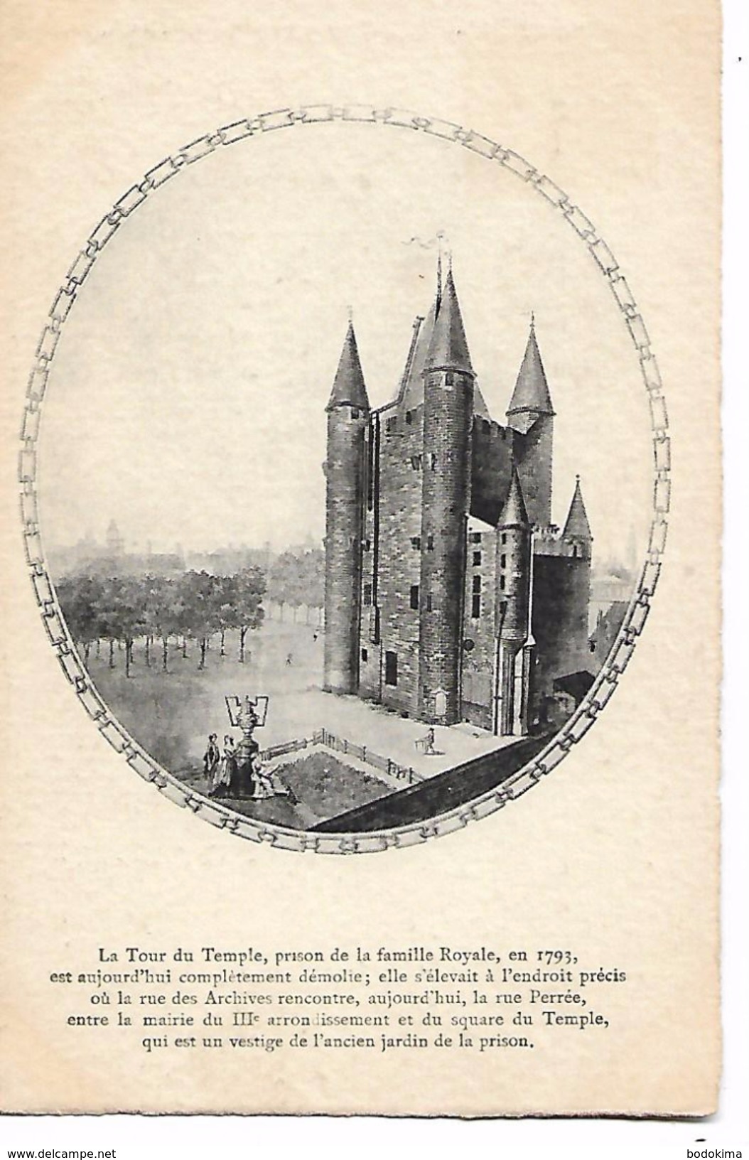 La  Tour  De    Temple    ,  Prison  De  La  Famille   Royale, En  1793  Et  Aujourd,hui  Complètement  Démolie ..... - Autres & Non Classés
