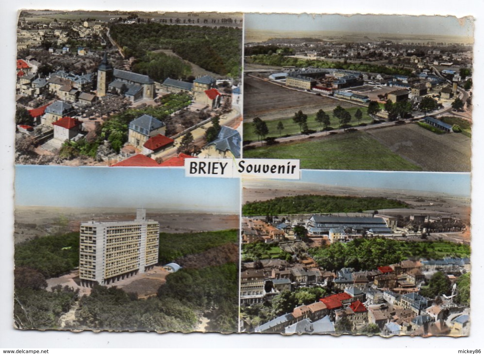 BRIEY--1964-Souvenir--Multivues Aériennes--En Avion Au-dessus,cpsm 15 X 10 N°103 éd LAPIE..pas Très Courante - Briey