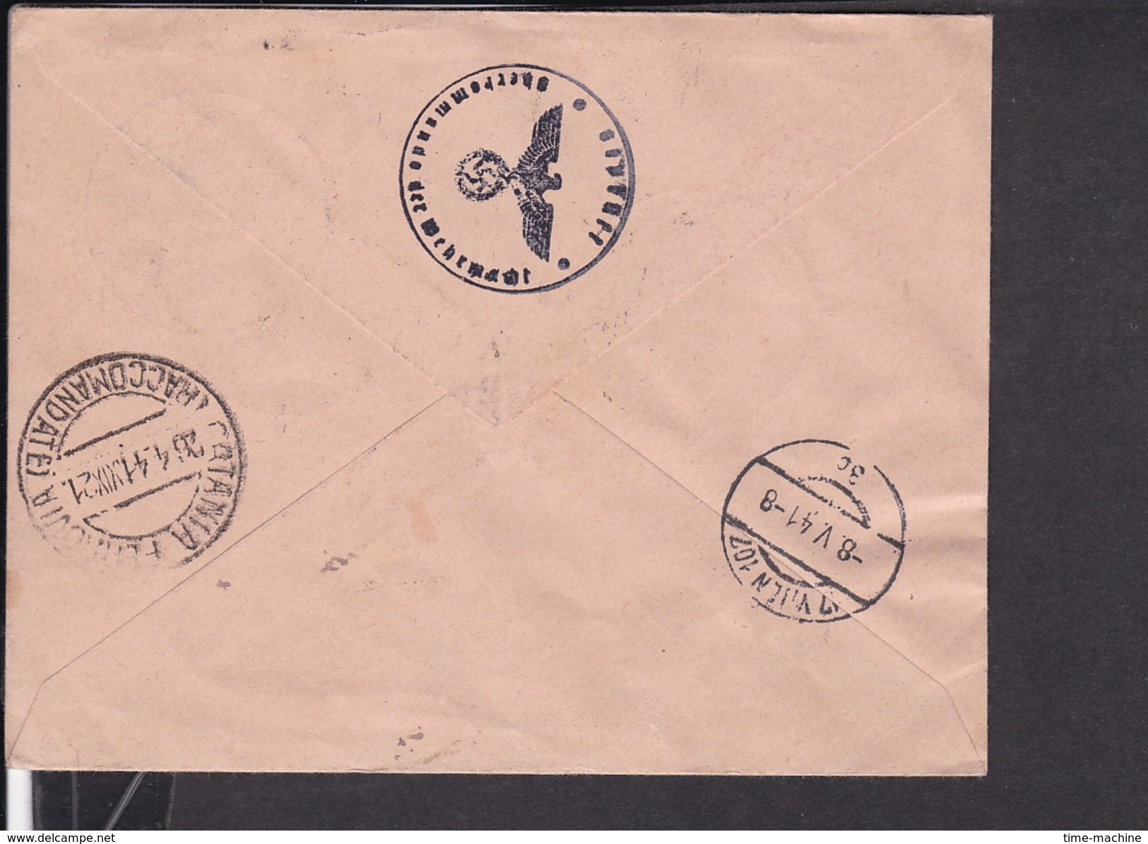 Einschreibbrief Italien Catania Nach Wien 1941 , Briefmarken Hitler Und Musolini - Lettres & Documents