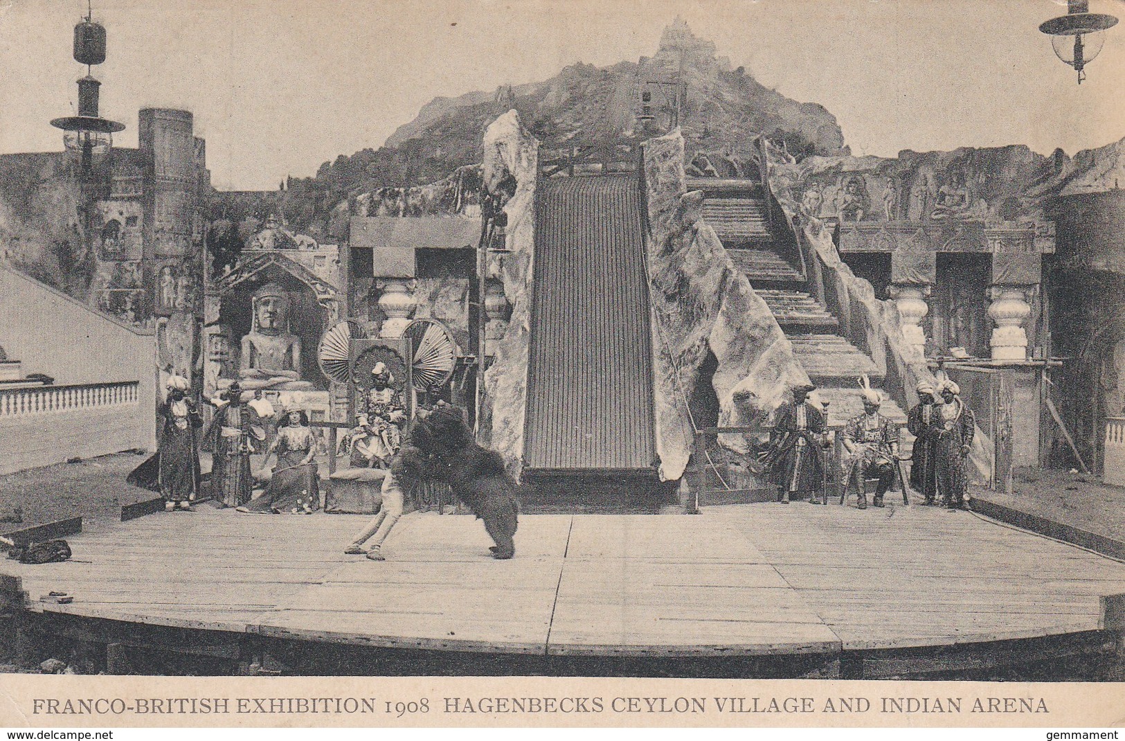 FRANCO BRITISH 1908. HAGENBECKS CEYLON VILLAGE @ INDIAN ARENA - Exhibitions