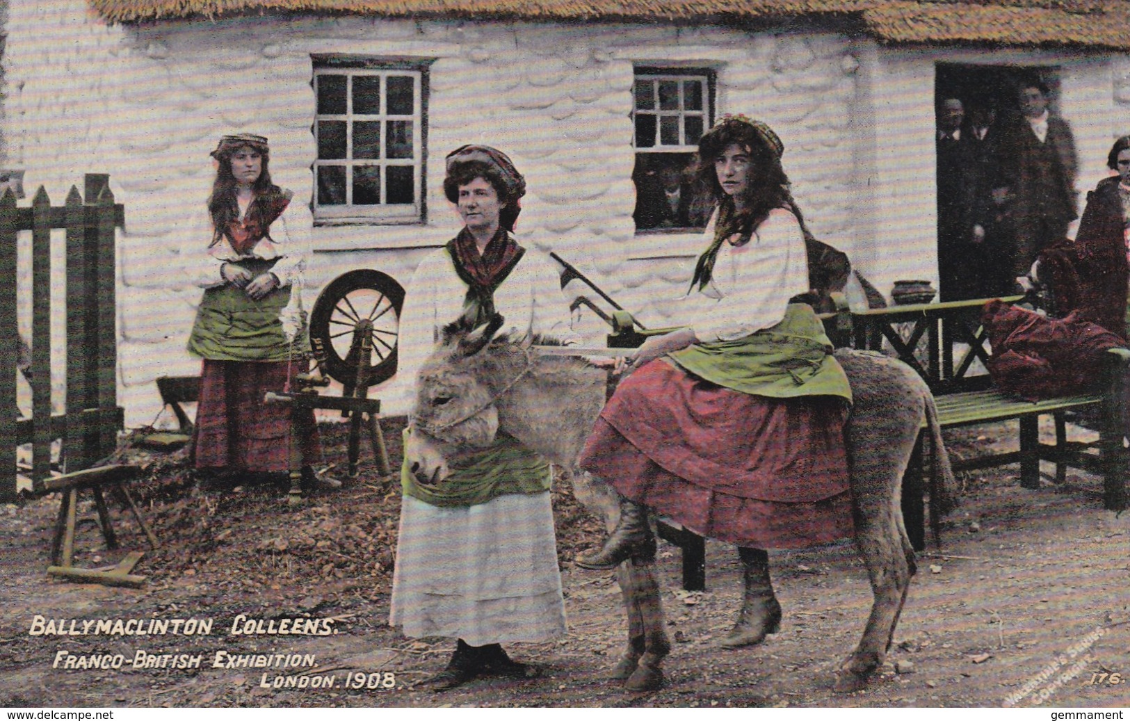 FRANCO BRITISH 1908. BALLYMACLINTON COLLEENS. DONKEY - Exhibitions