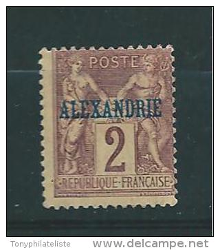 Colonie  Timbre D´Alexandrie  Type Sage  N°2 Neuf  Sans Gomme - Neufs