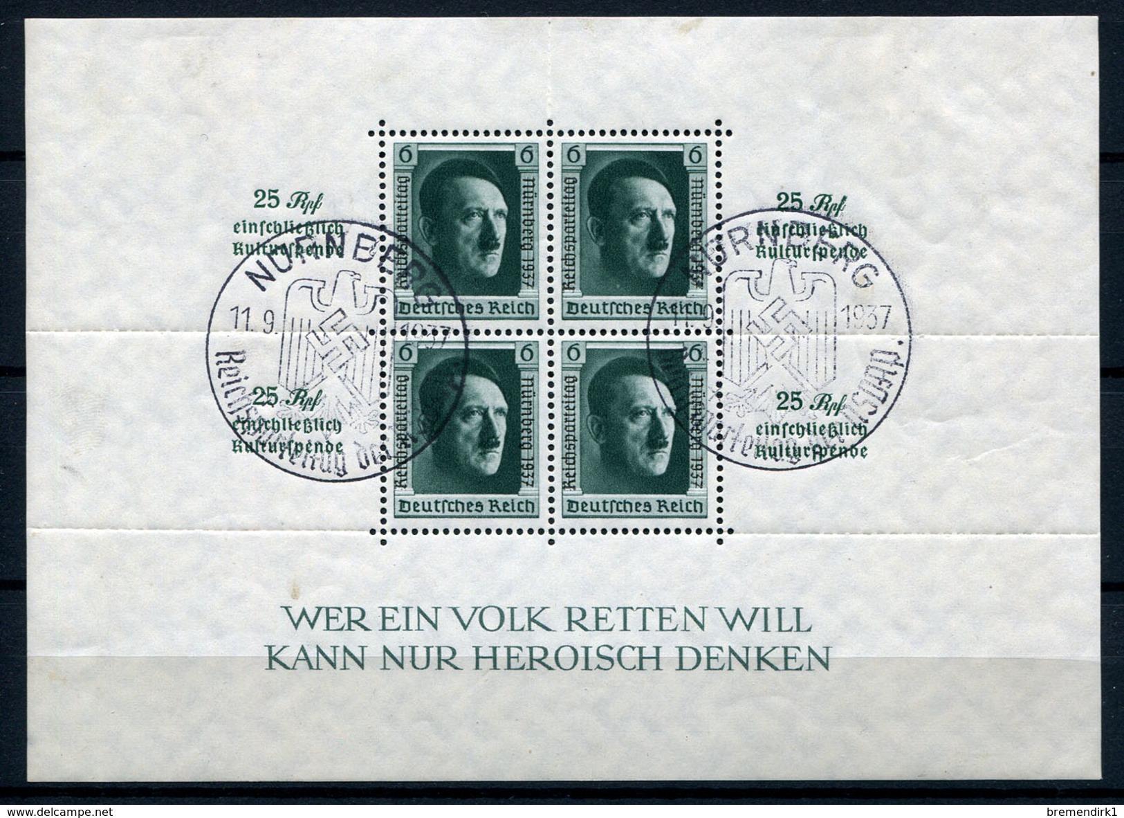 33397) DEUTSCHES REICH Block11 Gestempelt Aus 1937, 60.- &euro; - Gebraucht