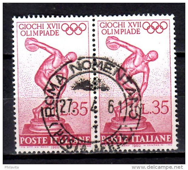 1960 Italy - Olympic Games In Rome - 2v Used Setenant - Discobal - Mi 1068 Xdr - 1946-60: Gebraucht