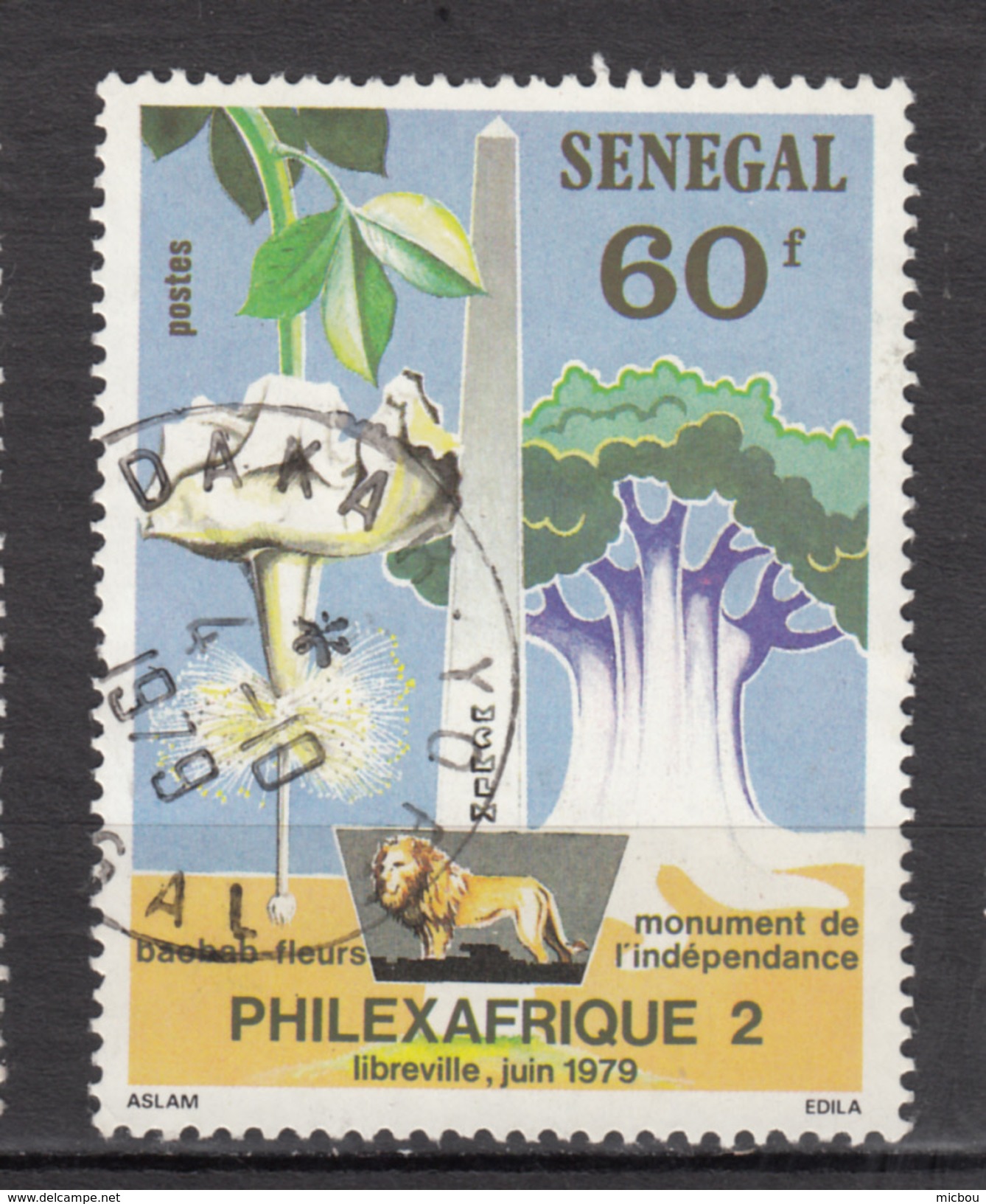 Sénégal, Exposition Philatélique, Philatelic Exhibition, Obélisque, Baobab, Arbre, Tree, Lion, Félin, Wildcat, Fleur, - Briefmarkenausstellungen