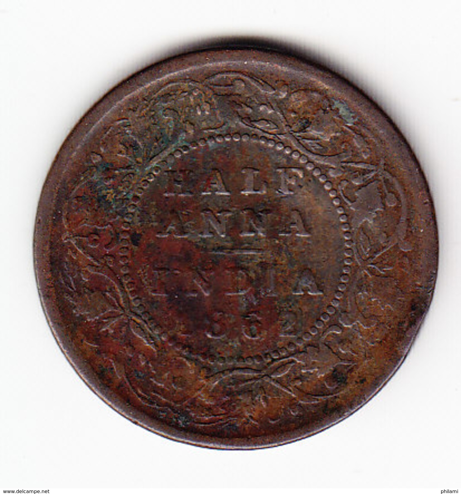 INDIA British  KM   468, Half Anna,  1862.    (IN 27) - Kolonies