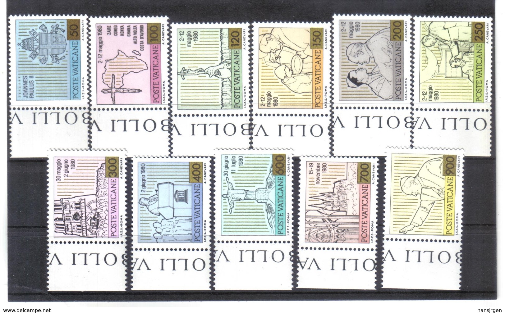 BIN869 VATICAN 1981  MICHL 792/02 ** Postfrischer SATZ Siehe ABBILDUNG - Ungebraucht