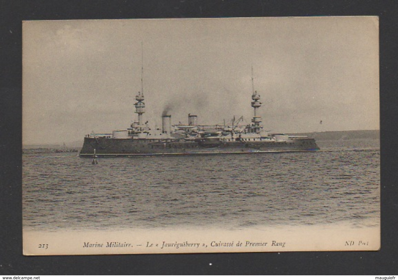 DF / TRANSPORTS / BATEAUX DE GUERRE / LE " JAURÉGUÏBERRY " CUIRASSÉ DE PREMIER RANG - Guerre