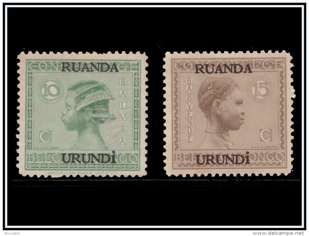 Ruanda 0079/80 SG Vloors Surcharge B  Sans Gomme ! - - Unused Stamps