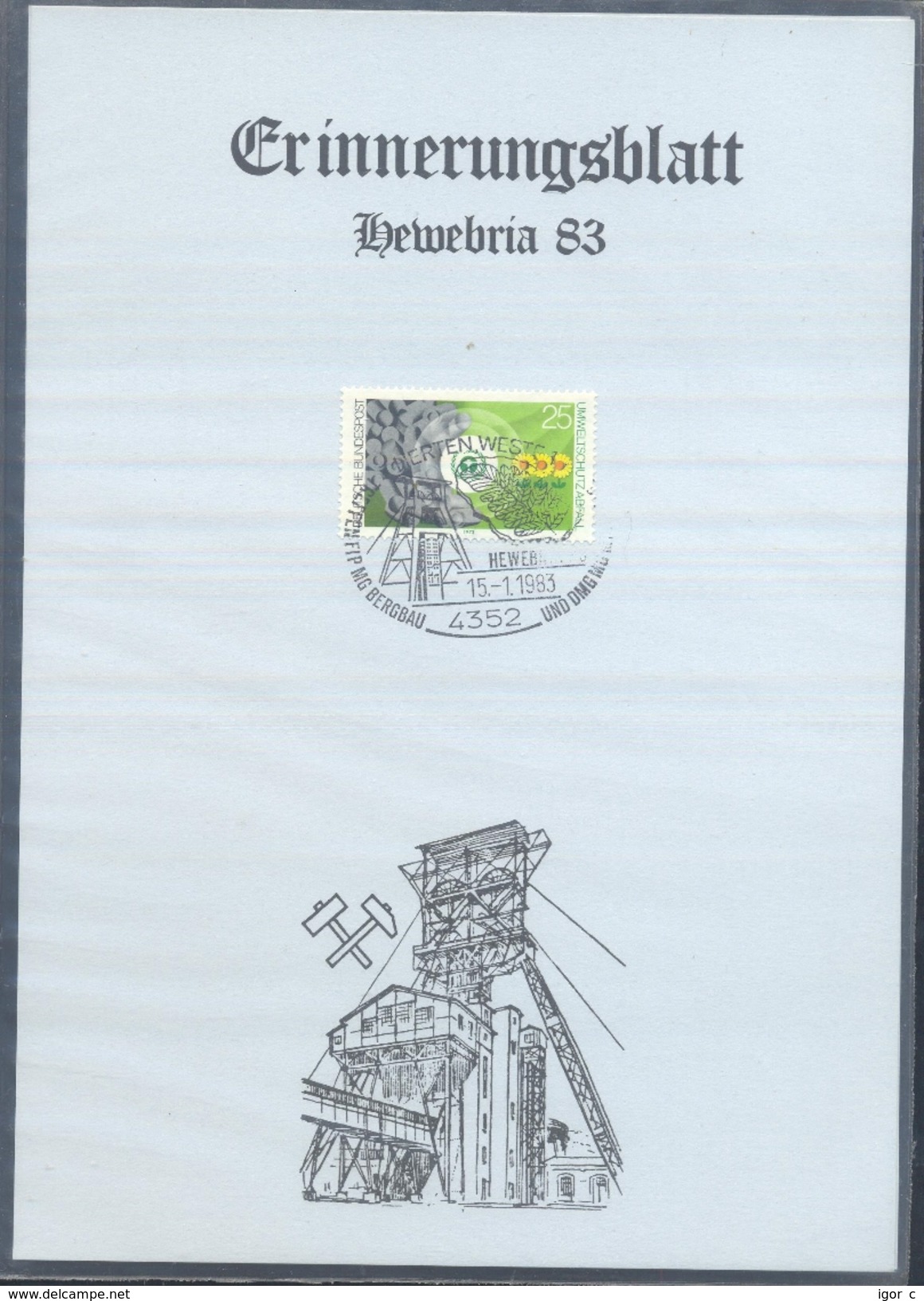 Germany 1983 Card Minerals Mineraux Bergbau Mines Mineralogy Mining; - Sonstige & Ohne Zuordnung
