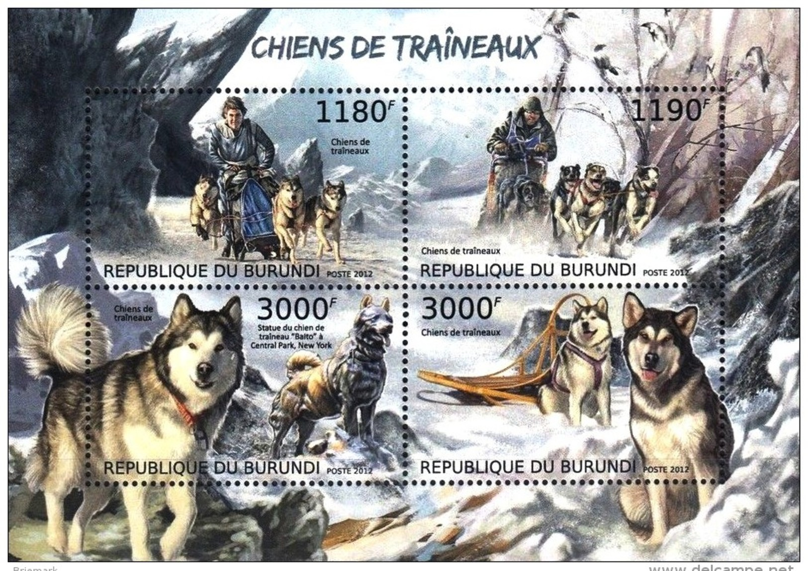 Burundi Kleinbogen Schlittenhunde Husky  **/MNH - Hunde