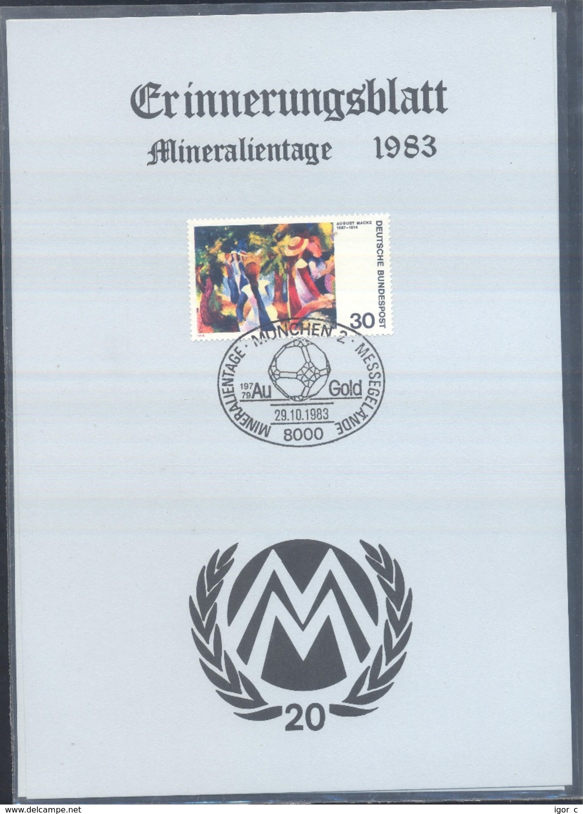 Germany 1983 Card Minerals Mineraux Bergbau Mines Mineralogy Mining Mineralientage Messe München Au Gold - Sonstige & Ohne Zuordnung