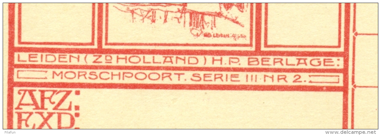 Nederland - 1926 - 10 Cent Opdruk Op Geïllustreerde Briefkaart G214e - Leiden Morschpoort - Ongebruikt - Ganzsachen