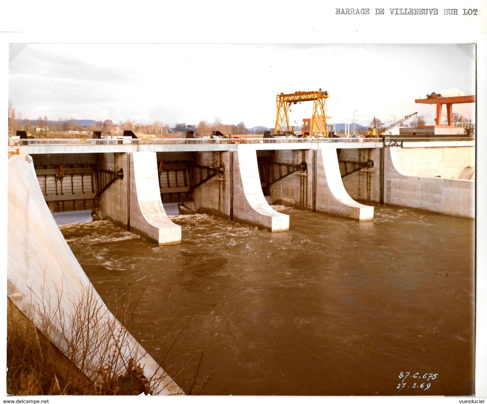 Barrage De Villeneuve Sur Lot  - Photo Véritable Grand Format (No CP) 17X24cm Env - Villeneuve Sur Lot