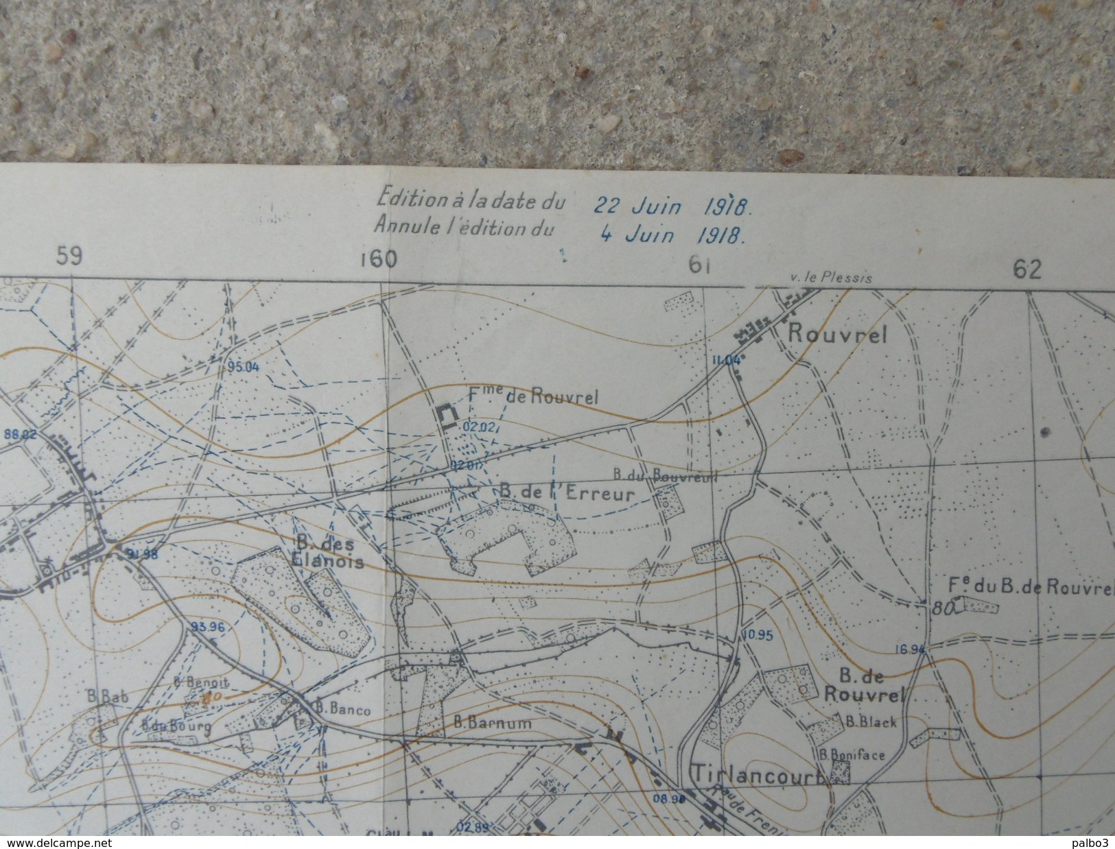 Carte D'etat Major CANEVAS DE TIR NOYON 1918 G.C.T.A - 1914-18