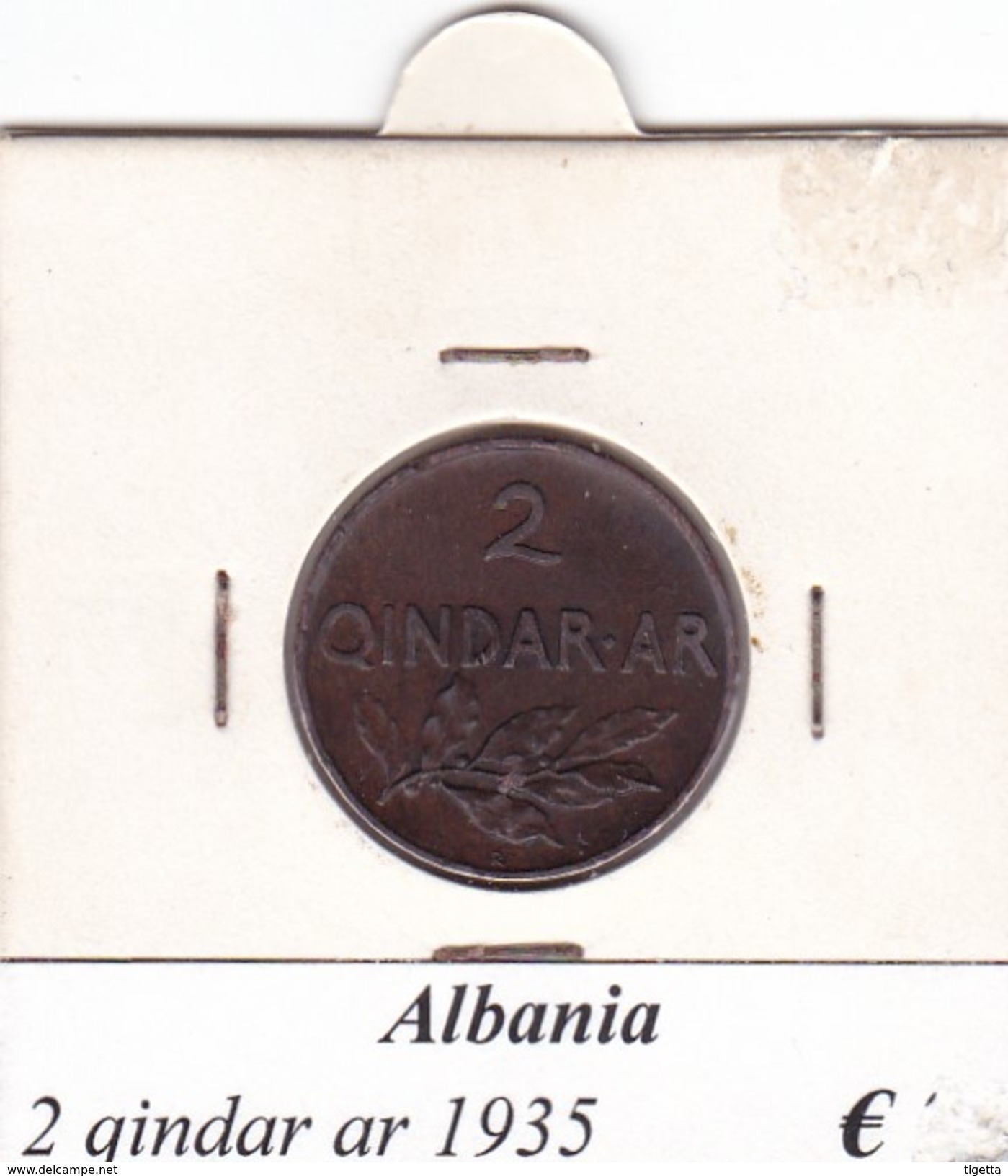 ALBANIA   2 QINDAR-AR  1935 - Albanien