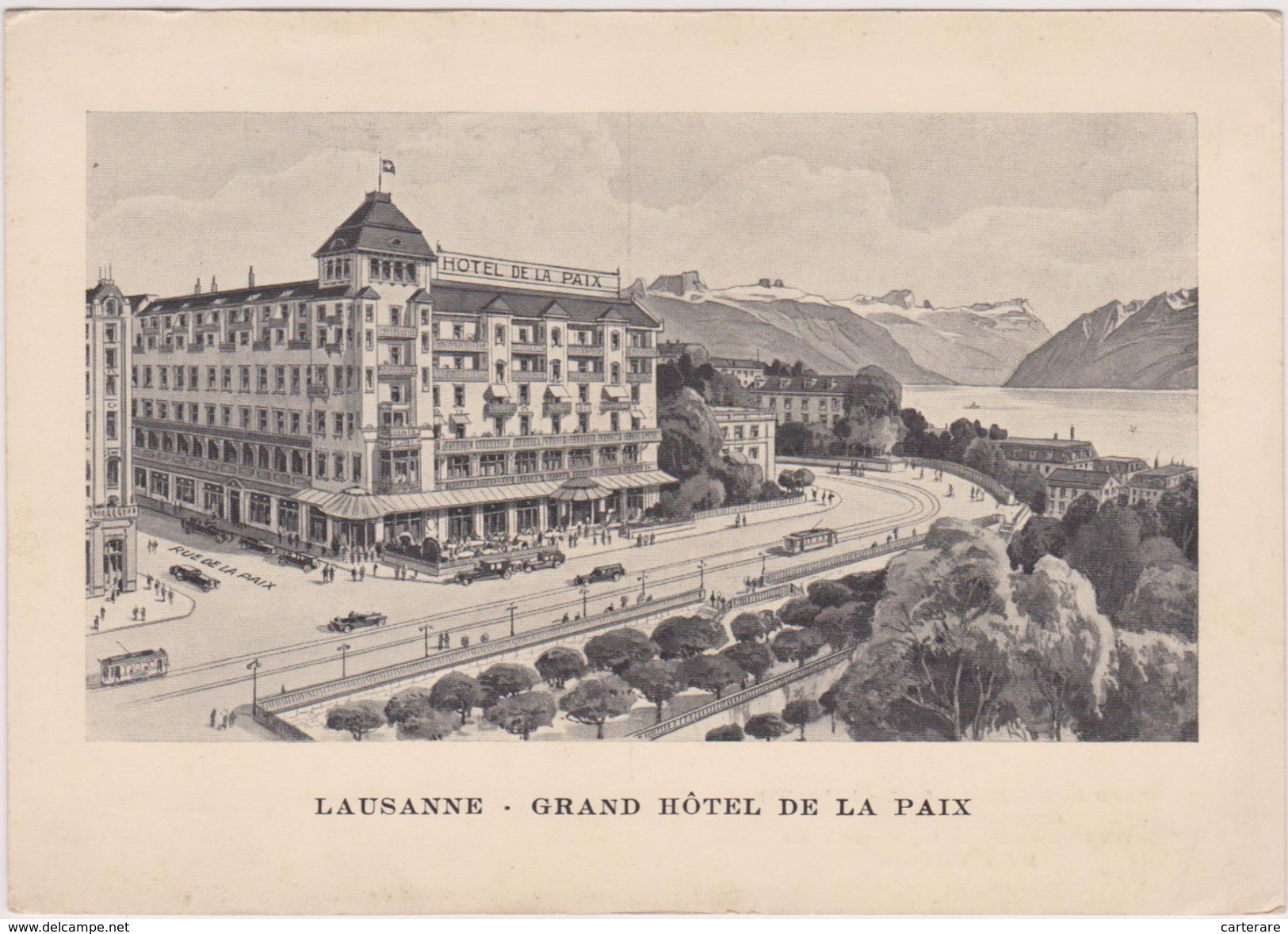 SUISSE,HELVETIA,SWISS,SWITZERLAND,SCHWEIZ,SVIZZERA ,LAUSANNE ,LOSANNA,VAUD,GRAND HOTEL DE LA PAIX,tram,rail - Lausanne