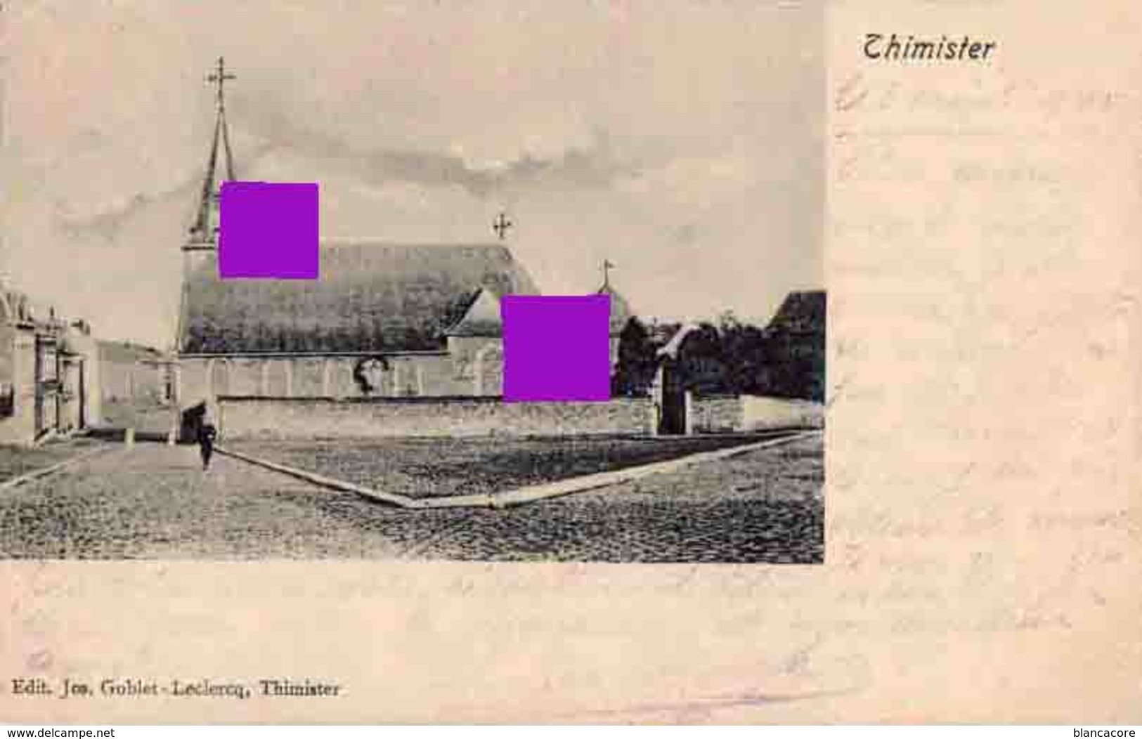 Thimister église  Cachet Postal De Thimister Clermont En 1905 - Thimister-Clermont
