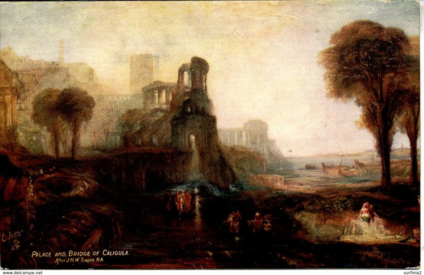 TUCKS OILETTE 2774 - JMW TURNER - PALACE AND BRIDGE OF CALIGULA - Paintings