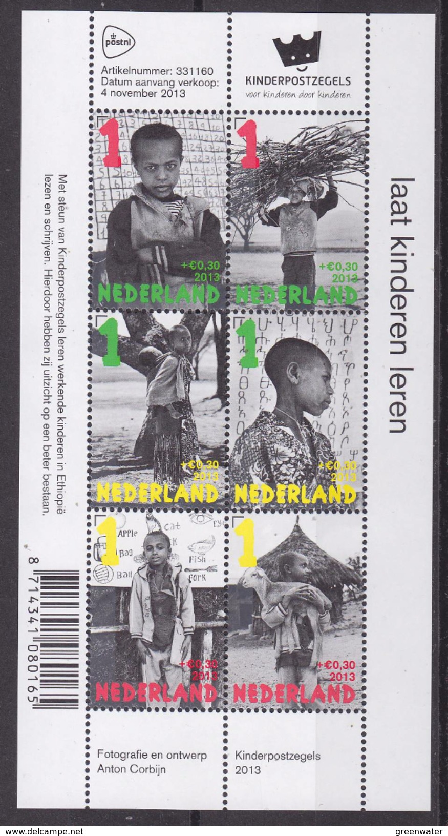 Nederland 2013 Kinderpostzegels Velletje / Shtlt ** Mnh (34931) - Neufs