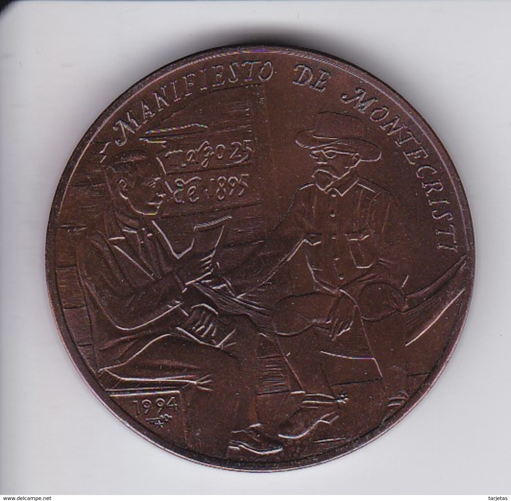 MONEDA DE CUBA DE 1 PESO DEL AÑO 1994 DEL MANIFIESTO DE MONTECRISTI (COBRE PATINADO) (COIN) SIN CIRCULAR-UNCIRCULATED - Cuba