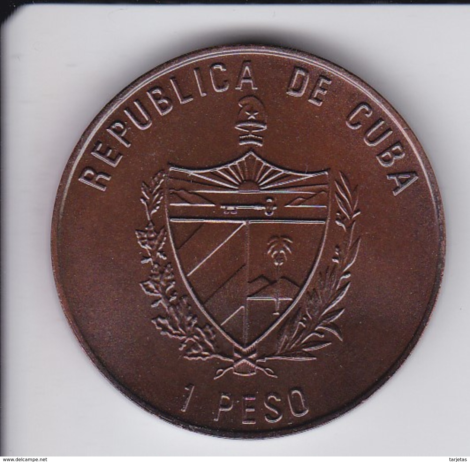 MONEDA DE CUBA DE 1 PESO DEL AÑO 1995 DE JOSE MARTI CENTENARIO DE SU MUERTE (COBRE PATINADO) SIN CIRCULAR-UNCIRCULATED - Cuba